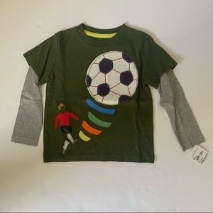 NEW Mini Boden Soccer Appliqué Tee 2-3